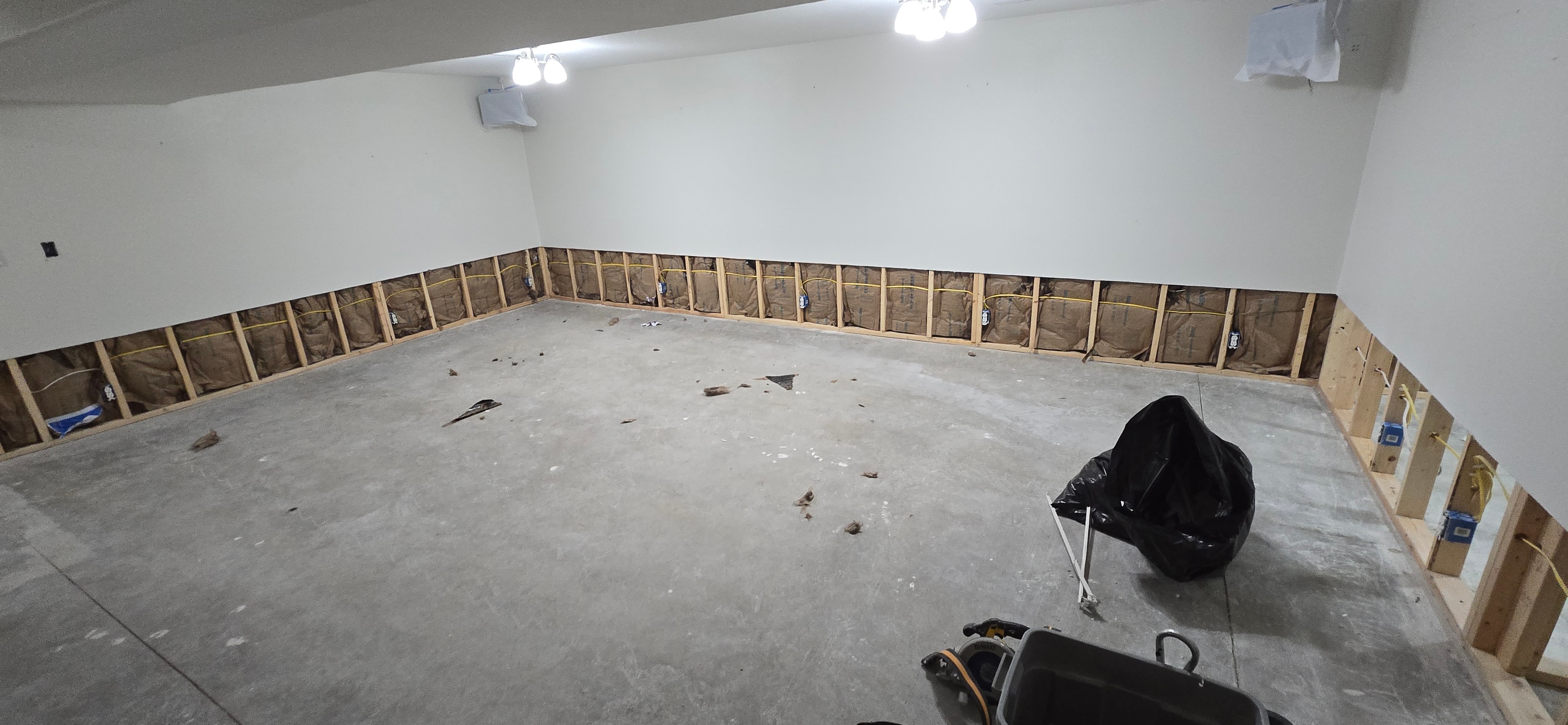 Basement stairwell drywall finishing — H&H Construction Services